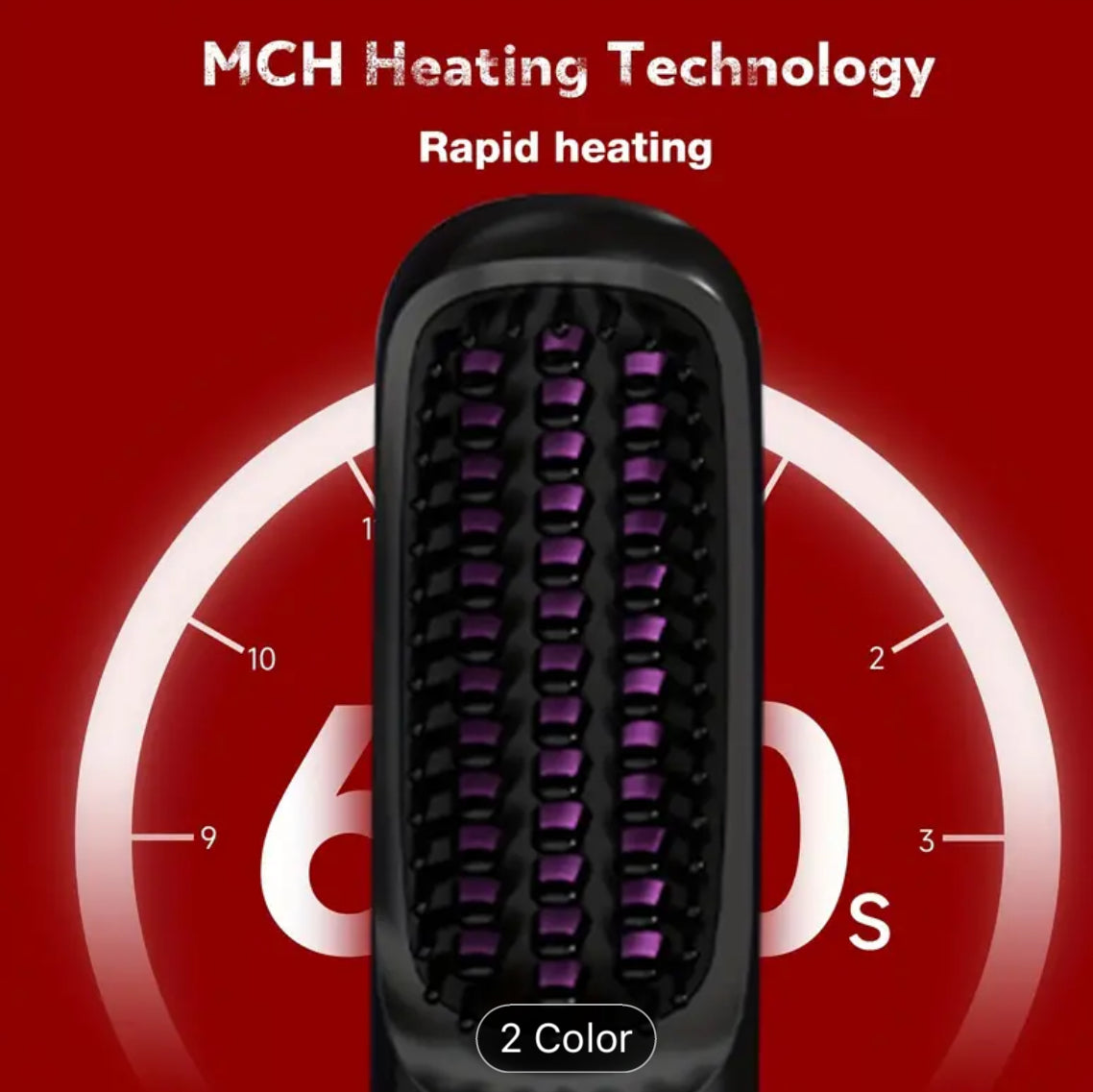 Cordless hair straightener brush
