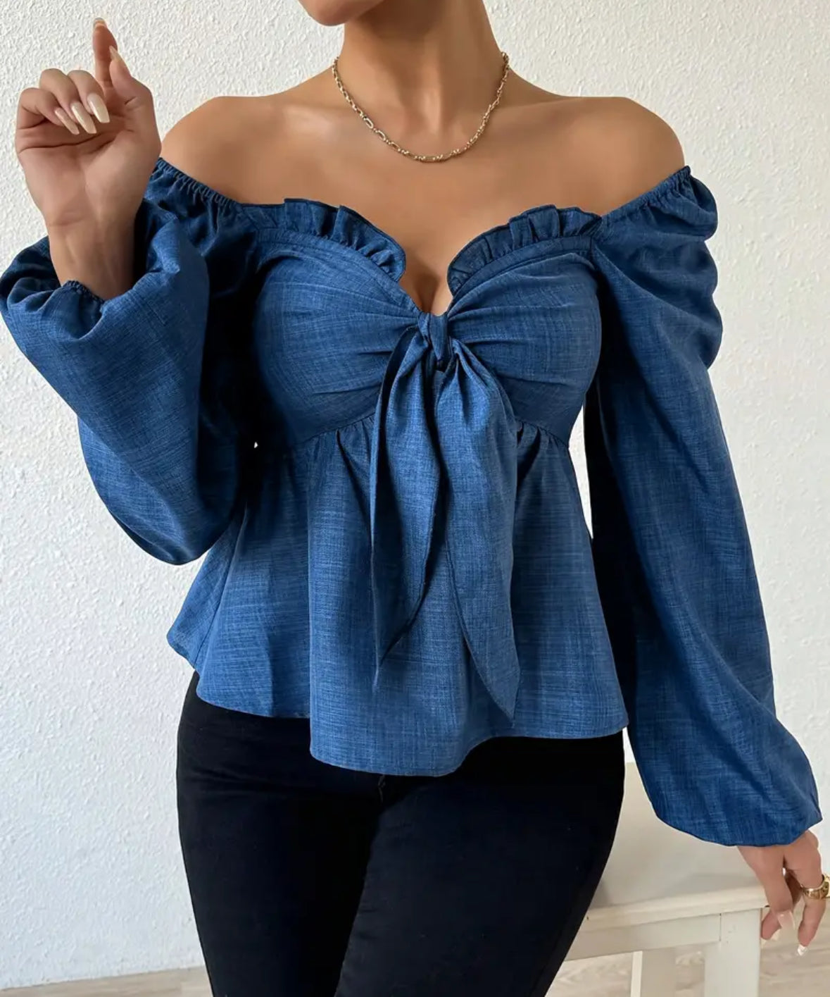 Off the Shoulder Bow Front